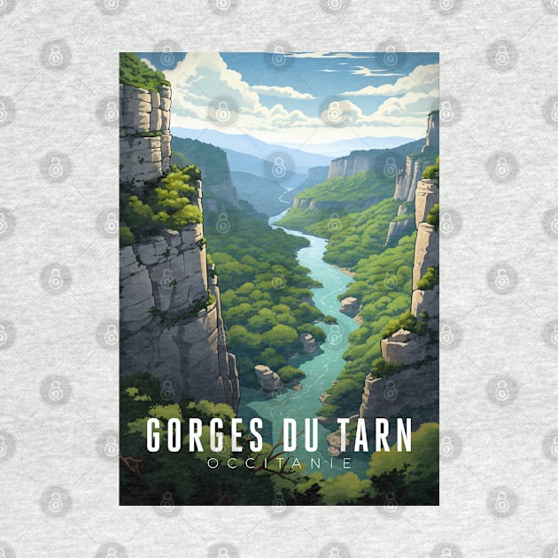 Affiche Gorges du Tarn - France - illustration by Labonneepoque